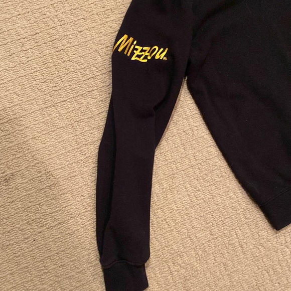 Men’s 1/4 Zip Mizzou Sweatshirt, Grey on Collar, XL, Black with Gold writing. - Picture 6 of 9